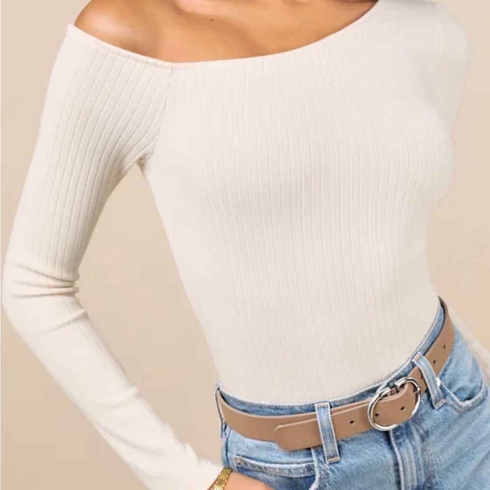 Lulus Off-Shoulder Ribbed Top - Picture 4 of 4